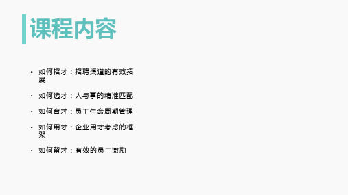 HR招选育用留人技巧