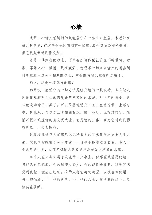 心墙_高一作文_1