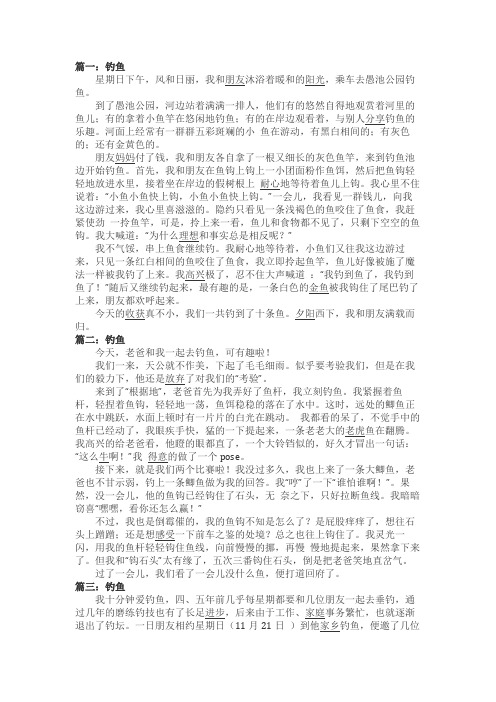 钓鱼作文400字