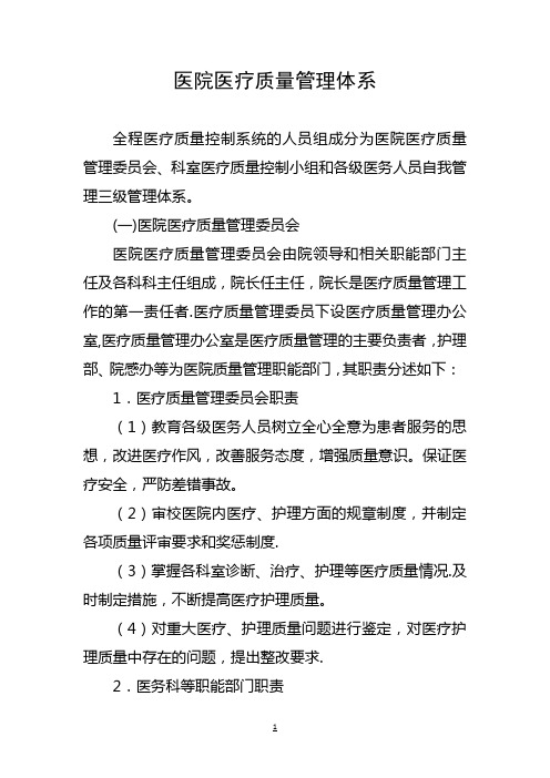 医院医疗质量管理体系