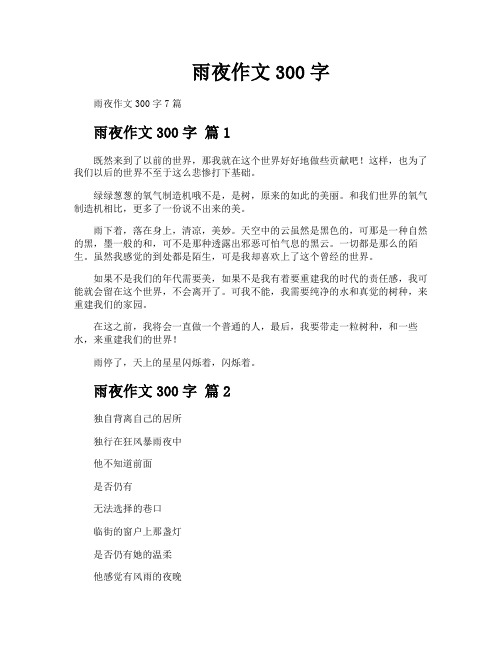 雨夜作文300字