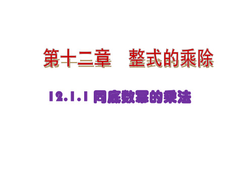 华师大版八年级数学上册第十二章整式的乘除PPT教学课件全套