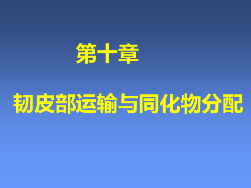 第十章 韧皮部运输与同化物分配