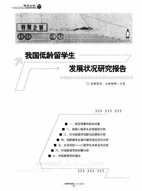 我国低龄留学生发展状况研究报告