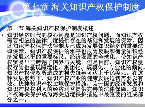 第七章 海关知识产权保护制度