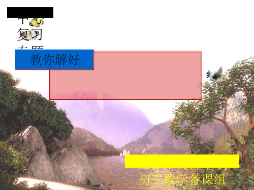 教你解好中考数学压轴题ppt 人教版