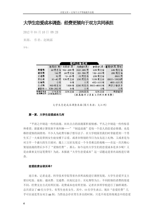 大学生恋爱成本调查