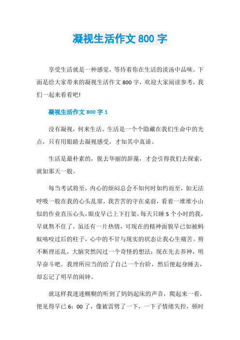 凝视生活作文800字