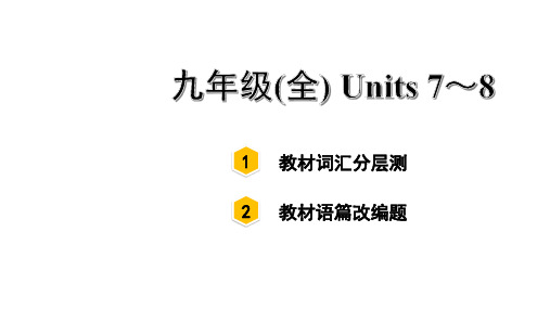 中考英语总复习单词词汇分册分层测验初中人教版教材九年级(全)Units 7~8