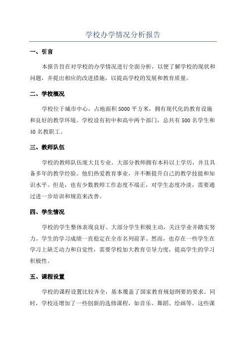 学校办学情况分析报告