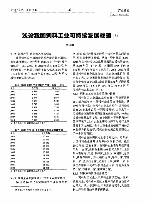 浅论我国饲料工业可持续发展战略(2)