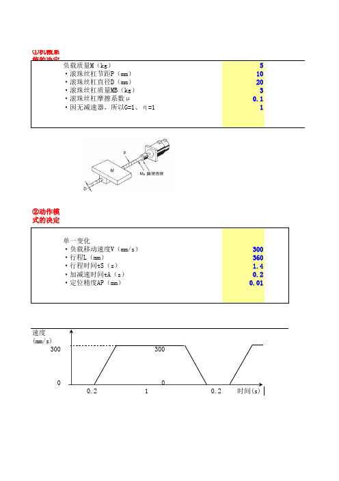 伺服电机选型计算数据表