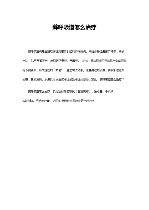 鹅呼吸道怎么治疗
