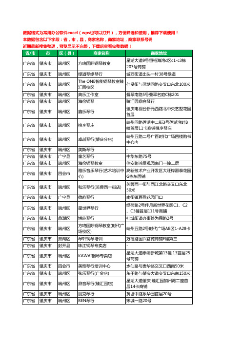 2020新版广东省肇庆市琴行工商企业公司商家名录名单联系电话号码地址大全83家