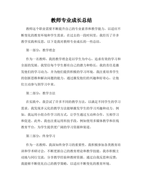 教师专业成长总结