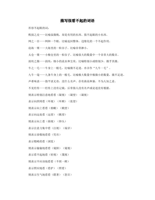 描写很看不起的词语