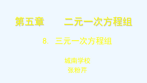 北师大版初二数学上册5.8三元一次方程组