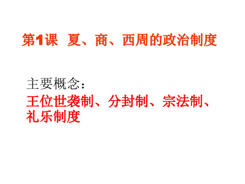 人教版高中历史必修一第一单元第1课 夏、商、西周的政治制度 (共18张PPT)