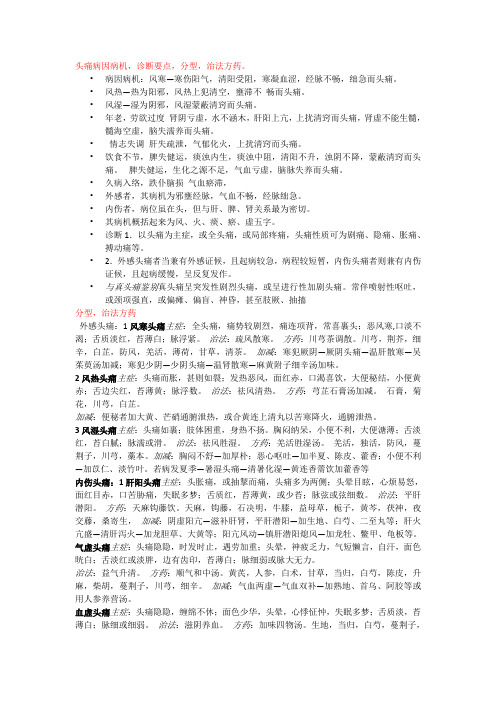 头痛病因病机