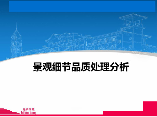 碧桂园地产集团  三四线城市   研发设计  景观管理   景观细节品质处理分析