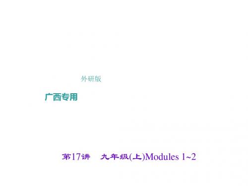 第17讲 九年级(上)Modules 1～2