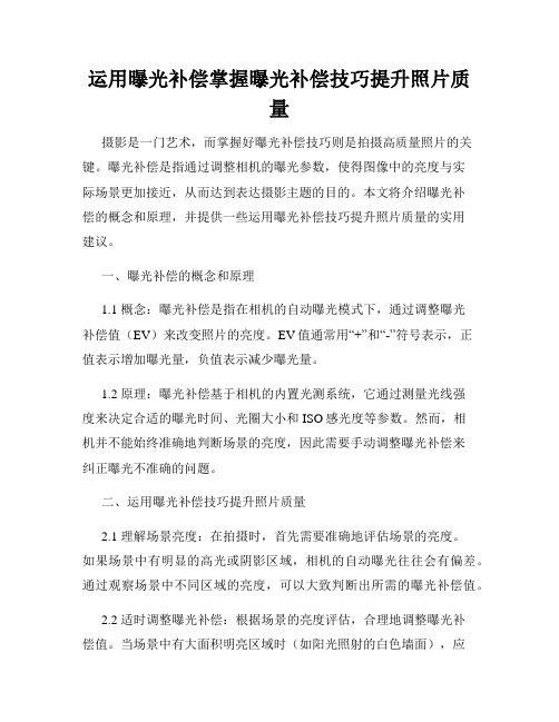 运用曝光补偿掌握曝光补偿技巧提升照片质量