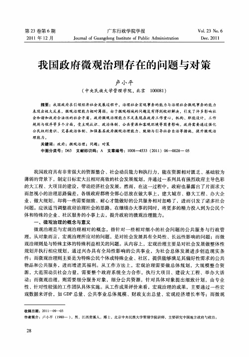 我国政府微观治理存在的问题与对策