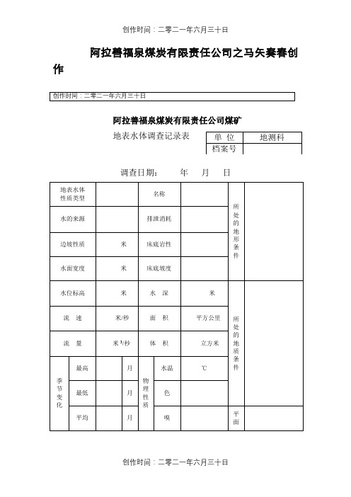 煤矿防治水基础台账15种