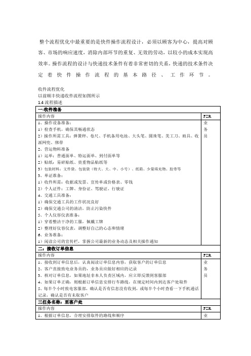 快件操作的流程