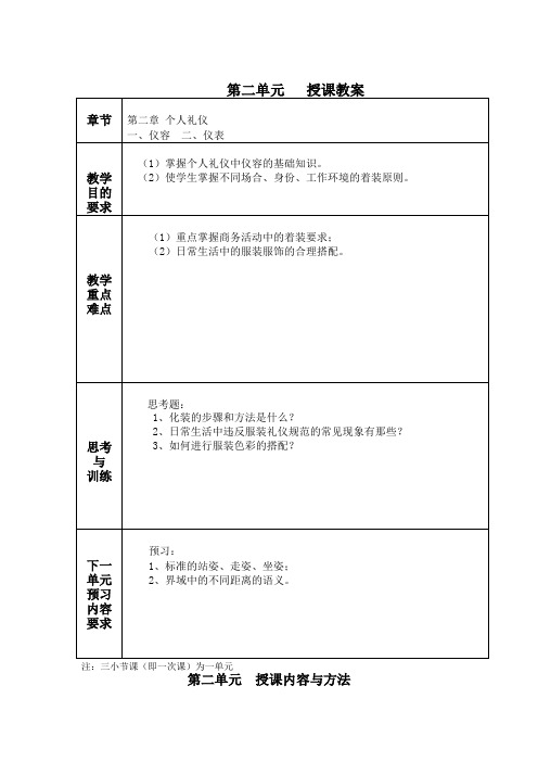 现代交际礼教案——个人礼仪