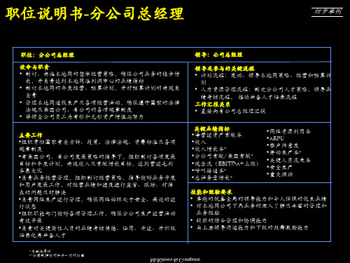 麦肯锡-中国电信50个关键岗位职位说明书