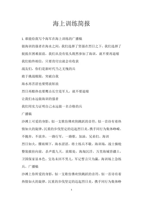 海上训练简报
