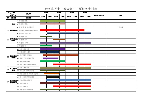 医院十三五规划主要任务安排表