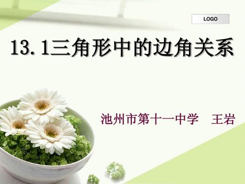 13.1三角形中的边角关系(第一课时)说课课件