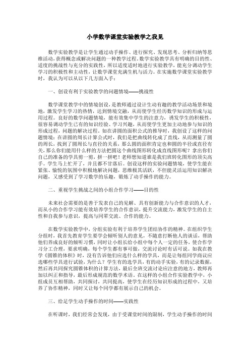 小学数学课堂实验教学之我见