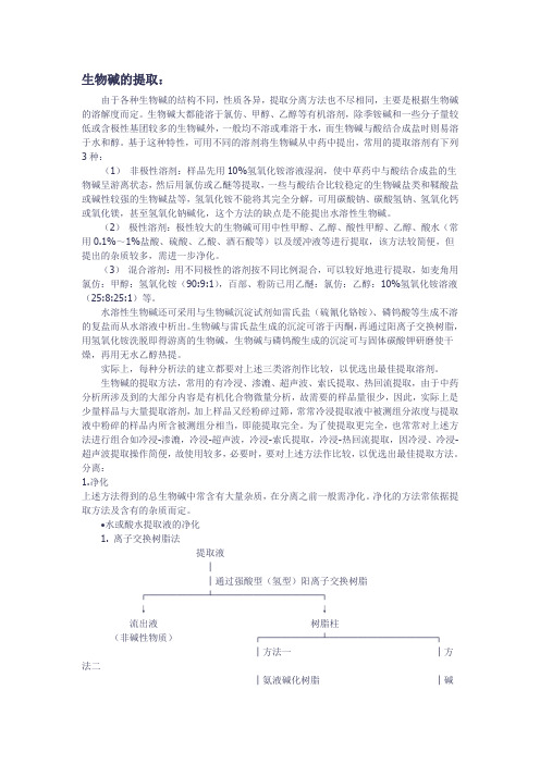 生物碱的提取