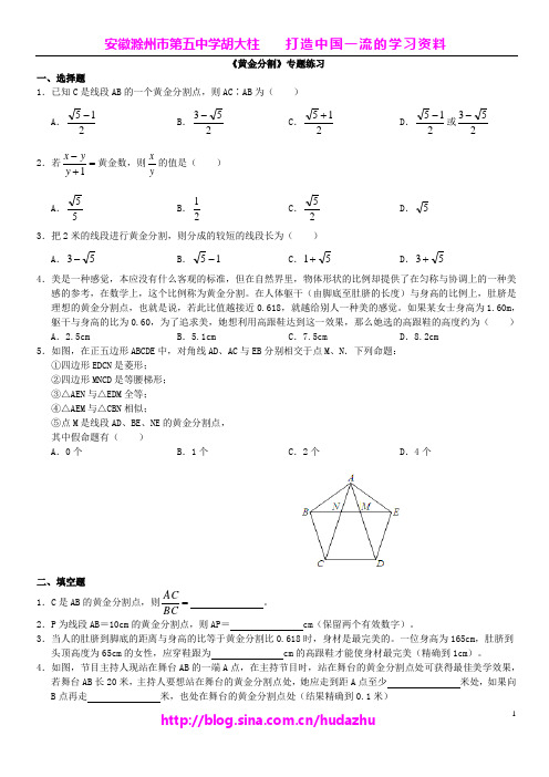 《黄金分割》专题练习