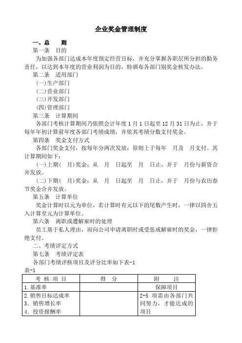 第四章成功企业奖金管理制度典范