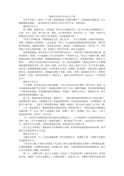 我的生日的小学生作文5篇