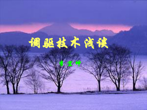 调驱技术浅谈讲解