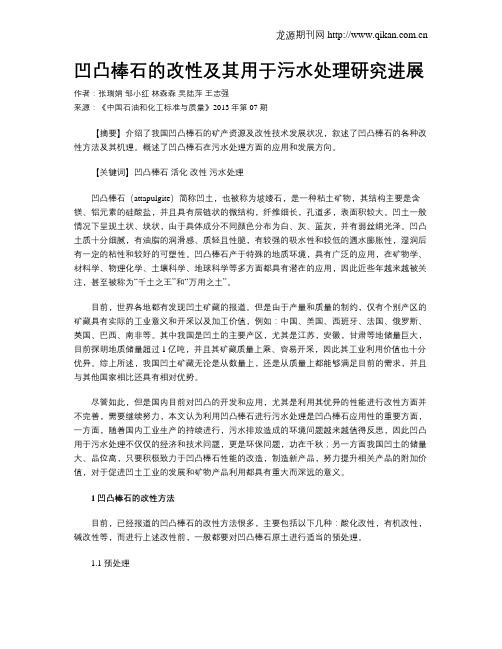 凹凸棒石的改性及其用于污水处理研究进展