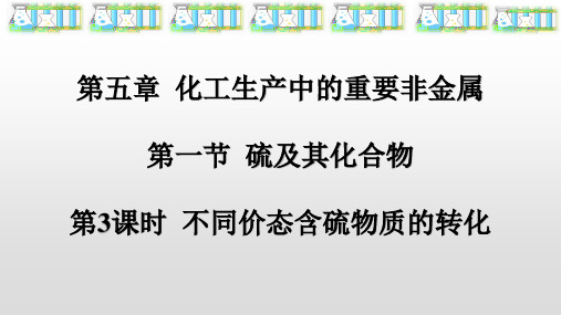 《不同价态含硫物质的转化》人教版高中化学课件1