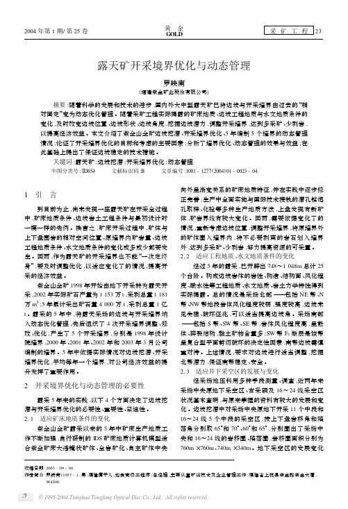 露天矿开采境界优化与动态管理