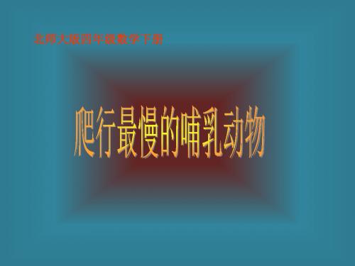 (北师大版)四年级数学下册课件爬行最慢的哺乳动物2