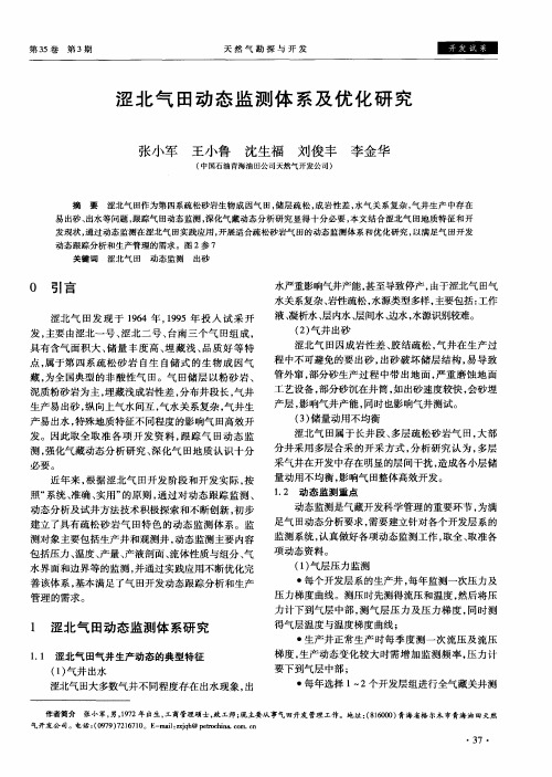 涩北气田动态监测体系及优化研究