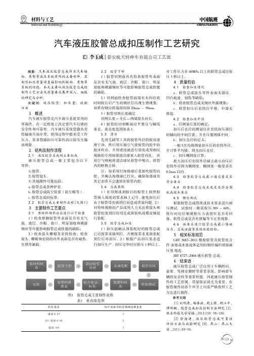 汽车液压胶管总成扣压制作工艺研究