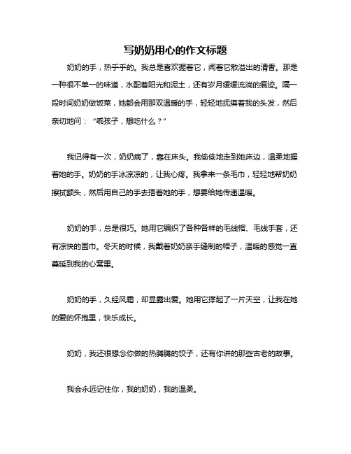 写奶奶用心的作文标题