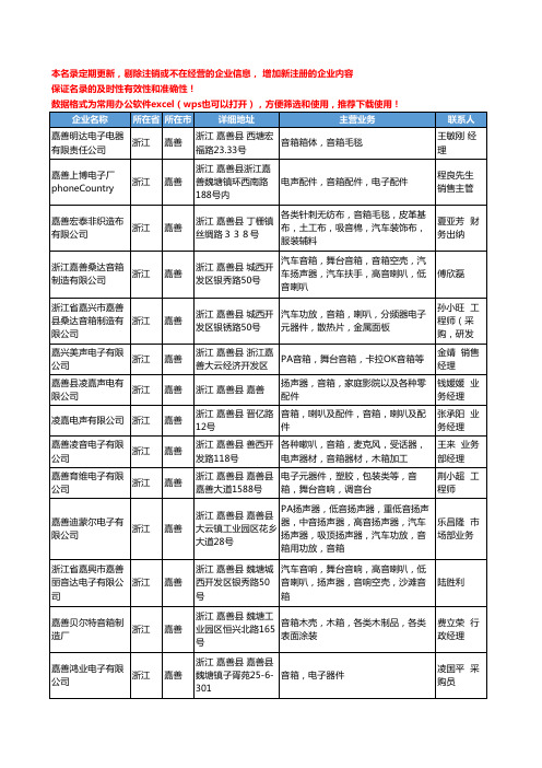 2020新版浙江省嘉善电脑外设工商企业公司名录名单黄页联系方式大全33家