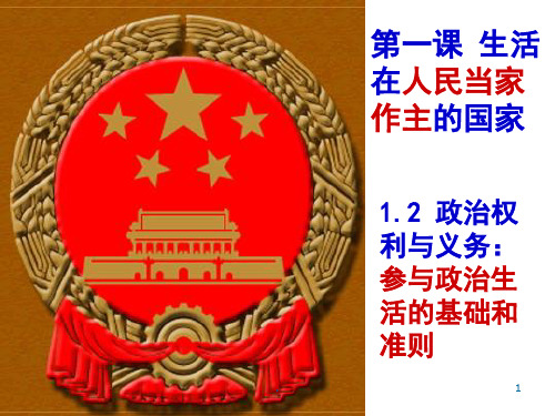 政治权利与义务参与政治生活的基础和准则PPT课件
