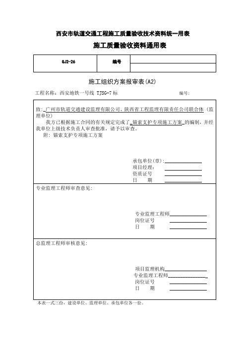 施工组织设计(方案)报批表